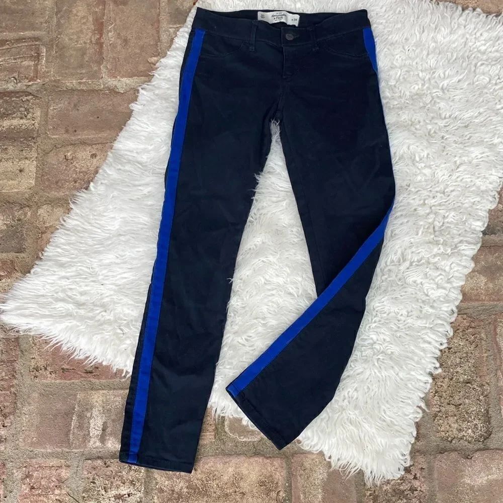 Abercrombie & Fitch Five Pocket Zip Fly Side Stripe Pants Size 24 EUC